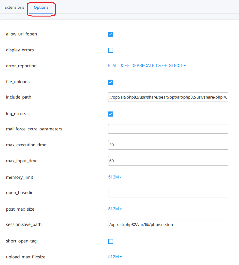 cpanel_PHP_options.png